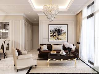 Phong cách Tân Cổ Điển trong thiết kế nội thất căn hộ Vinhomes , ICON INTERIOR ICON INTERIOR Salas de estilo clásico