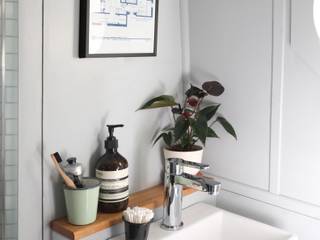 Narrowboat - Bathroom Lunar Lunar Moderne Badezimmer Grau Sink,compact,small,cozy,plants