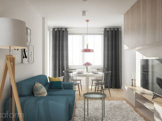 Mieszkanie 40 m2, hexaform - projektowanie wnętrz hexaform - projektowanie wnętrz Salas modernas