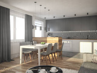 Mieszkanie 70 m2, hexaform - projektowanie wnętrz hexaform - projektowanie wnętrz Cocinas modernas: Ideas, imágenes y decoración