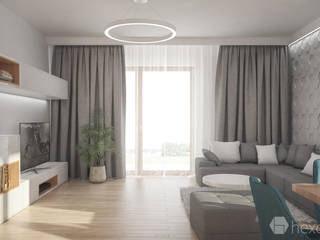 Projekt domu, hexaform - projektowanie wnętrz hexaform - projektowanie wnętrz Modern Living Room