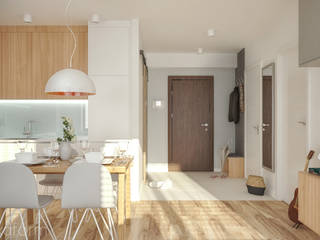 Mieszkanie 48 m2, hexaform - projektowanie wnętrz hexaform - projektowanie wnętrz Skandinavische Küchen