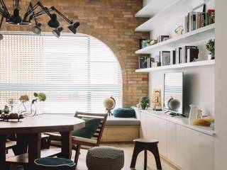 家，就是最真實的美好｜百葉簾．蜂巢簾, MSBT 幔室布緹 MSBT 幔室布緹 Modern Living Room Bricks Multicolored