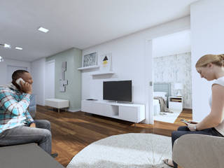 Remodelação Espaço Habitacional, EMME Atelier de Interiores EMME Atelier de Interiores Modern living room