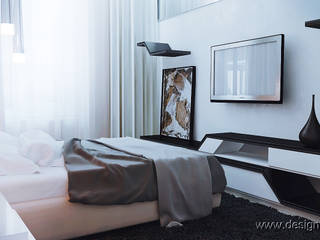 Современная спальня с 3д панелями, студия Design3F студия Design3F Kamar Tidur Minimalis