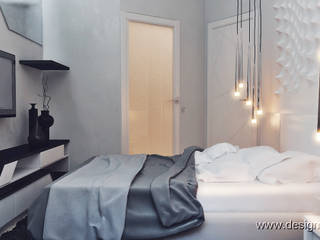 Современная спальня с 3д панелями, студия Design3F студия Design3F Minimalist bedroom
