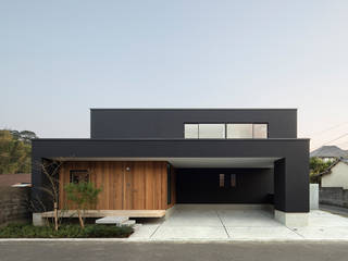 延岡の家, Atelier Square Atelier Square Modern Houses Concrete Black