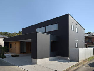 延岡の家, Atelier Square Atelier Square Modern Houses Concrete Black