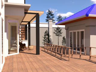 บ้านจำลอง 3D ตกแต่งบ้านหรู, บริษัท พี นัมเบอร์วัน ดีไซน์ แอนด์ คอนสตรัคชั่น จำกัด บริษัท พี นัมเบอร์วัน ดีไซน์ แอนด์ คอนสตรัคชั่น จำกัด Modern Terrace