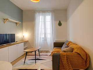 Scandi home, rénovation complète, Lyon 08, Lisa Bronsztejn, Architecture d'intérieur Lisa Bronsztejn, Architecture d'intérieur Living room Wood Wood effect
