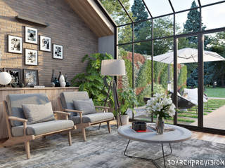 ​Day time interior render 3DArchPreVision Living room Bricks