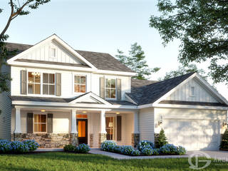 Craftsmen Style Exterior Renders, 3DArchPreVision 3DArchPreVision Single family home Engineered Wood Transparent