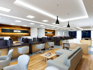 Woori Bank Lobby Interior Renders, 3DArchPreVision 3DArchPreVision Espacios comerciales Azulejos