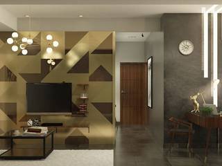 LUXURIOUS MASCULINE APARTMENT @ SEASON CITY, WEST JAKARTA, PT. Dekorasi Hunian Indonesia (DHI) PT. Dekorasi Hunian Indonesia (DHI) Salas de estar modernas