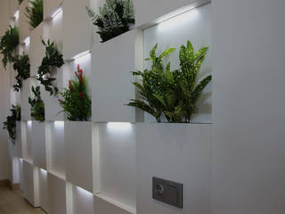 Oficina decorada con revestimiento de pared en madera, Systemclip by Serastone Systemclip by Serastone Commercial spaces Gỗ Wood effect