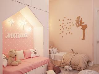 Детская комната в розовых тонах, студия Design3F студия Design3F Nursery/kid’s room