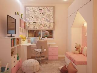 Детская комната в розовых тонах, студия Design3F студия Design3F Nursery/kid’s room