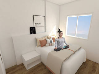 Apartamento Bianca, Estúdio Maçã Estúdio Maçã Modern style bedroom