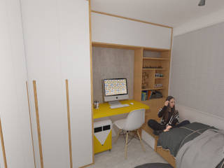 Dormitório dos Irmãos, Estúdio Maçã Estúdio Maçã Modern style bedroom