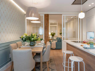 Reforma integral de vivienda en Bilbao centro, Sube Interiorismo Sube Interiorismo Sala da pranzo in stile classico Blu