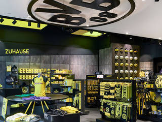 Fanshop BVB 09 Borussia Dortmund, MOYSIG RETAIL DESIGN GMBH MOYSIG RETAIL DESIGN GMBH Espacios comerciales