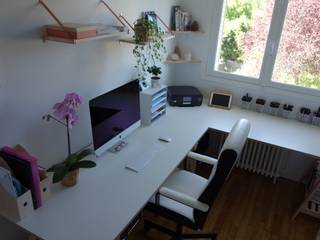 Bureau sur mesure, CS Déco Design CS Déco Design Modern Study Room and Home Office Wood White