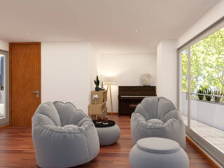 Projeto de interiores em Sala de estar e Terraço, Filipa Sousa Interior Design Filipa Sousa Interior Design Salas modernas
