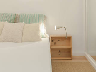 REMODELAÇÃO_APARTAMENTO CARCAVELOS | Cascais | PT, OW ARQUITECTOS lda | simplicity works OW ARQUITECTOS lda | simplicity works غرفة نوم خشب Wood effect