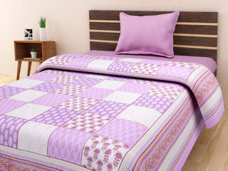 Jaipur Print Cotton Single Bed Sheet, Homeefy Homeefy Спальня бавовна Червоний