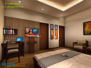 Bed room interior design for Villa , Designclick Designclick 클래식스타일 침실 엔지니어드 우드 투명