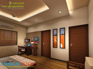 Bed room interior design for Villa , Designclick Designclick 클래식스타일 침실 엔지니어드 우드 투명