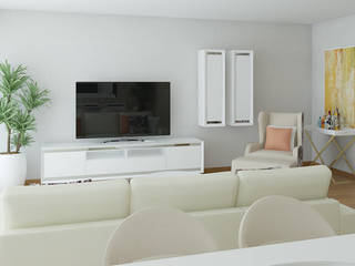 Projeto 3D Apartamento Lisboa, Ana Andrade - Design de Interiores Ana Andrade - Design de Interiores Modern Living Room