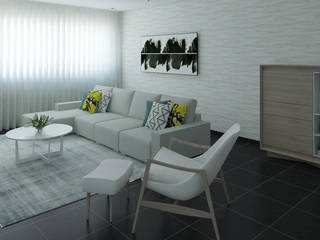 Projeto 3D - Moradia Montijo, Ana Andrade - Design de Interiores Ana Andrade - Design de Interiores Modern Living Room