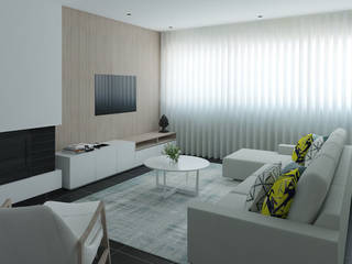 Projeto 3D - Moradia Montijo, Ana Andrade - Design de Interiores Ana Andrade - Design de Interiores Salas modernas