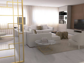 Projeto 3D - Moradia Luanda, Ana Andrade - Design de Interiores Ana Andrade - Design de Interiores Modern Living Room