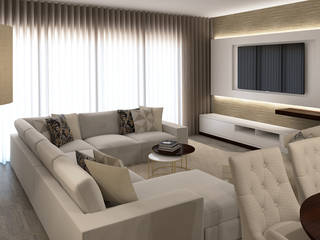 Projeto 3D - Apartamento Montijo, Ana Andrade - Design de Interiores Ana Andrade - Design de Interiores Modern Living Room