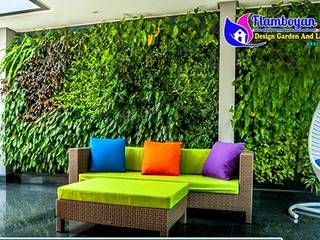 10 Gambar Desain Taman Vertikal (Vertical Garden), Tukang Taman Surabaya - flamboyanasri Tukang Taman Surabaya - flamboyanasri Commercial spaces Iron/Steel