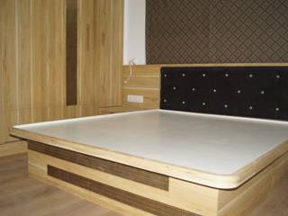 3 BHK Apartment 24 K SERENO BANER PUNE, decorMyPlace decorMyPlace Asian style bedroom Plywood