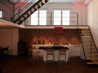 LOFT ABITAZIONE, CDA studio di architettura CDA studio di architettura Industrial style kitchen