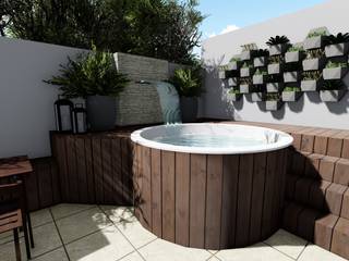 Projeto de espaço de lazer, Cláudia Legonde Cláudia Legonde Hot tubs Wood White