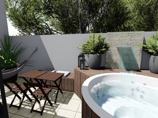 Projeto de espaço de lazer, Cláudia Legonde Cláudia Legonde Hot tubs Wood White