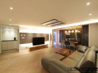 마포구 상암동 월드컵파크3단지 아파트인테리어 32평, DESIGNCOLORS DESIGNCOLORS Modern living room