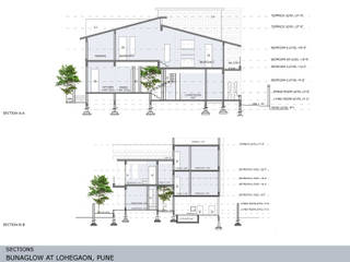 Bungalow design, GREEN HAT STUDIO PVT LTD GREEN HAT STUDIO PVT LTD Asian style houses