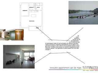 appartement aan de maas, KleurInKleur interieur & architectuur KleurInKleur interieur & architectuur Modern Living Room