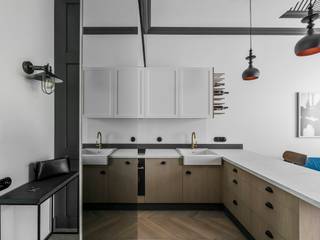 Neue Homestory aus Vilnius: kleine Wochenendwohnung mit starkem Charakter, Baltic Design Shop Baltic Design Shop Skandinavische Küchen Holz Weiß