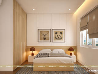 THIẾT KẾ NỘI THẤT CĂN HỘ 60M2 HƯNG LỘC PHÁT, UK DESIGN STUDIO - KIẾN TRÚC UK UK DESIGN STUDIO - KIẾN TRÚC UK Modern style bedroom