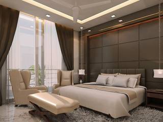 4 BHK Flat interior, ACDA ACDA غرفة نوم