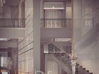 Villa Interior Design – Entrance Lobby and Foyer Design Ideas , IONS DESIGN IONS DESIGN Couloir, entrée, escaliers minimalistes Blanc