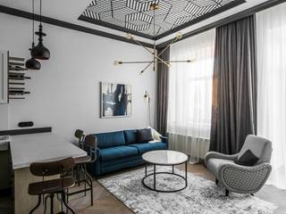 Neue Homestory aus Vilnius: kleine Wochenendwohnung mit starkem Charakter, Baltic Design Shop Baltic Design Shop Skandinavische Wohnzimmer Holz Weiß