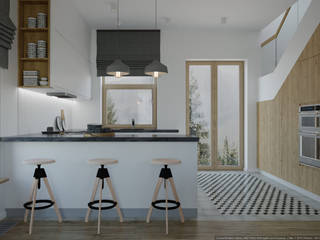 Скандинавский интерьер в частном коттедже г. Одинцово, дизайн-бюро ARTTUNDRA дизайн-бюро ARTTUNDRA Kitchen